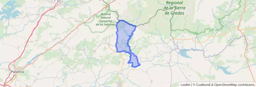 Mapa de ubicacion de Losar de la Vera.