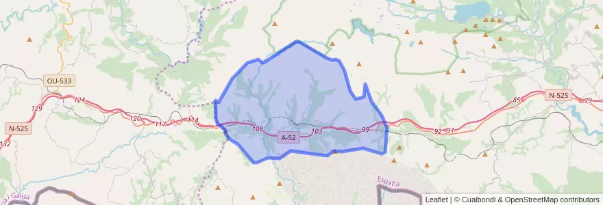 Mapa de ubicacion de Lubián.
