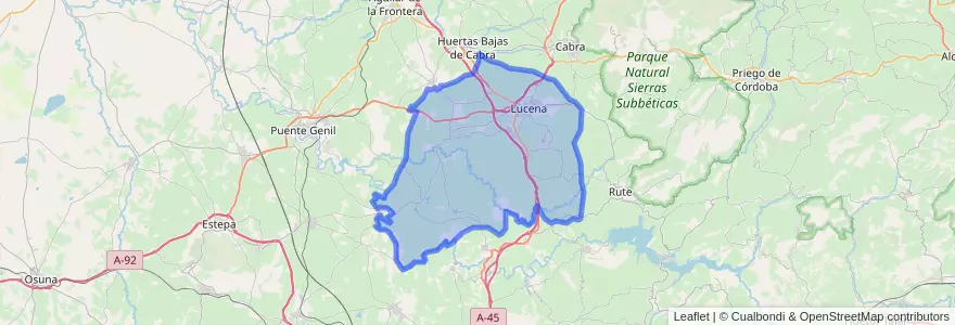 Mapa de ubicacion de Lucena.