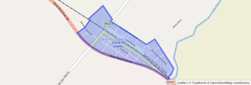 Mapa de ubicacion de Lucio V. López.