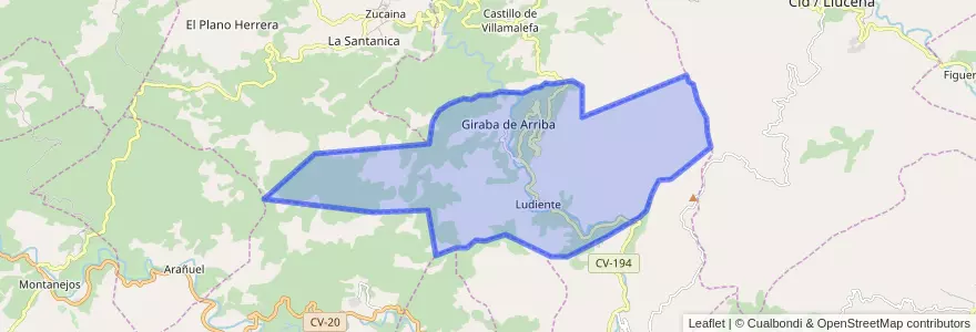 Mapa de ubicacion de Ludiente.
