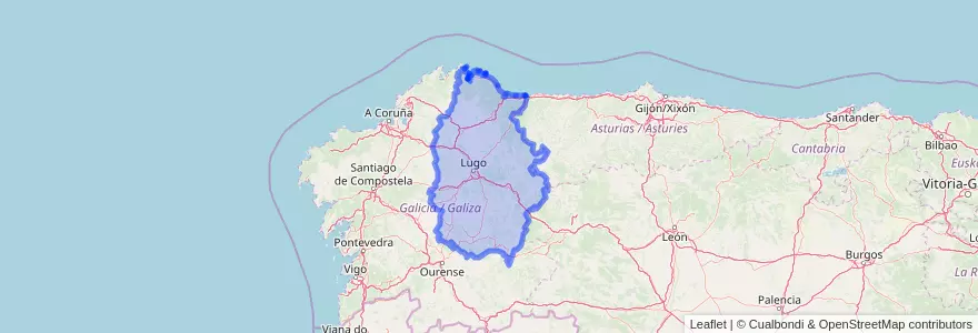 Mapa de ubicacion de Lugo.
