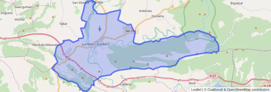 Mapa de ubicacion de Lumbier.