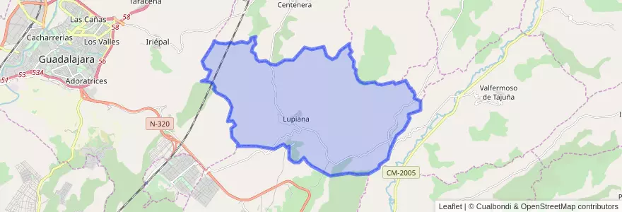 Mapa de ubicacion de Lupiana.