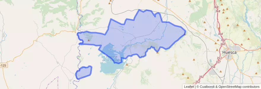 Mapa de ubicacion de Lupiñén-Ortilla.