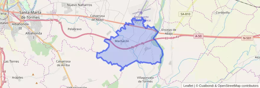 Mapa de ubicacion de Machacón.