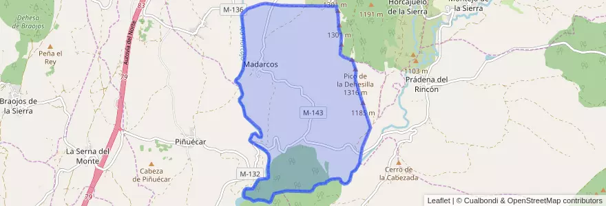 Mapa de ubicacion de Madarcos.