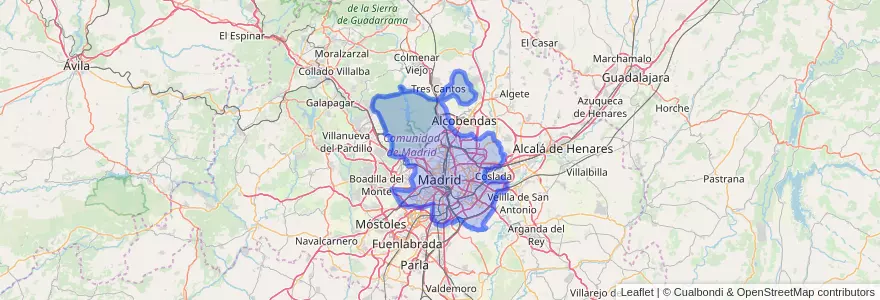 Mapa de ubicacion de 마드리드.