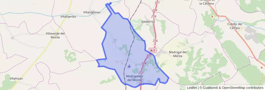 Mapa de ubicacion de Madrigalejo del Monte.