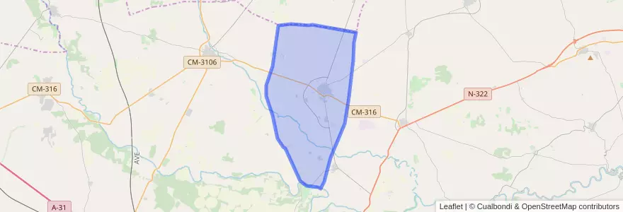 Mapa de ubicacion de Madrigueras.