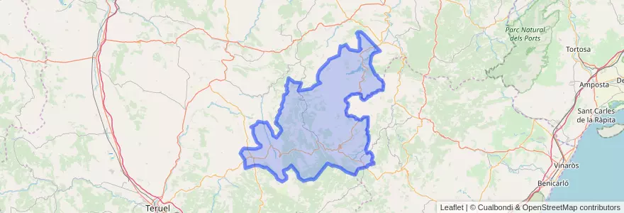 Mapa de ubicacion de Maestrazgo.