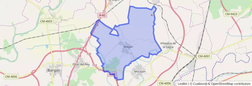 Mapa de ubicacion de Magán.