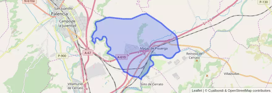 Mapa de ubicacion de Magaz de Pisuerga.