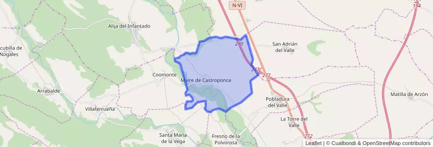 Mapa de ubicacion de Maire de Castroponce.