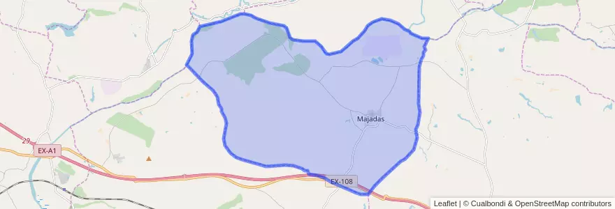 Mapa de ubicacion de Majadas.