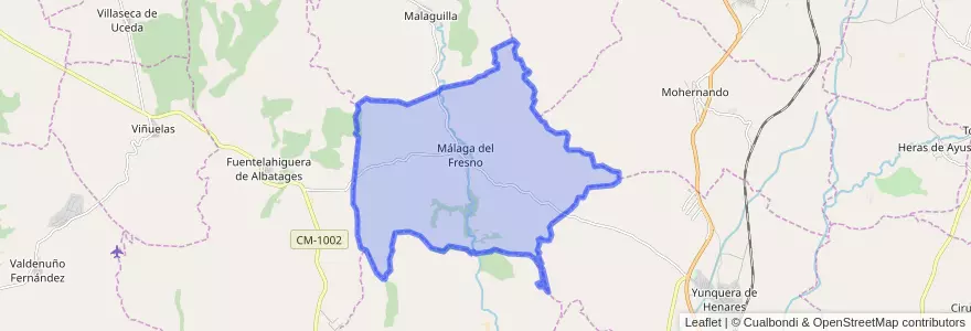 Mapa de ubicacion de Málaga del Fresno.