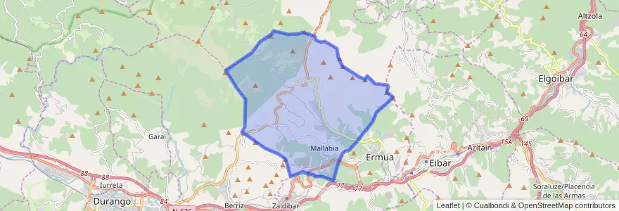 Mapa de ubicacion de Mallabia.