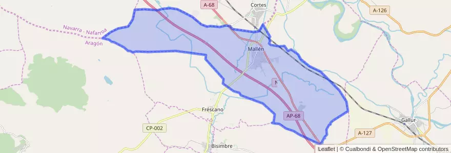 Mapa de ubicacion de Mallén.
