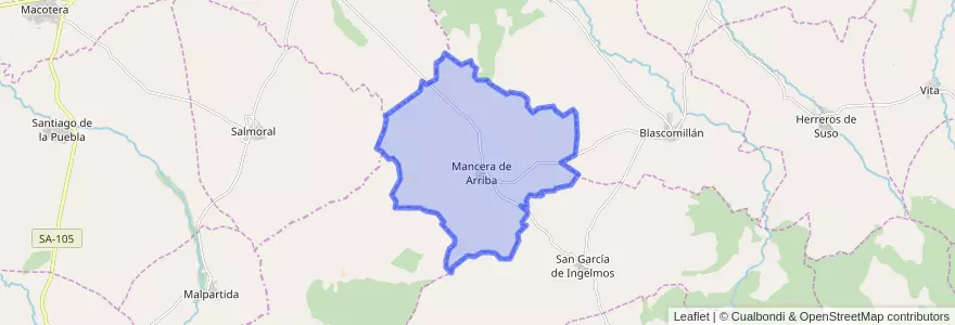 Mapa de ubicacion de Mancera de Arriba.