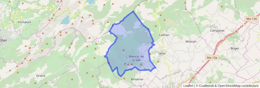 Mapa de ubicacion de Mancor de la Vall.