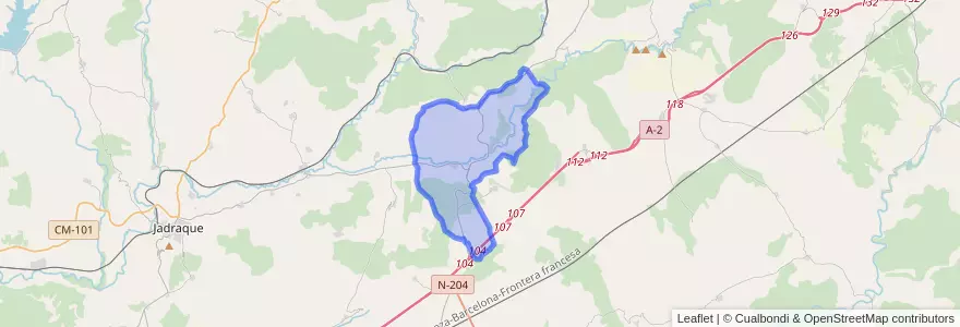 Mapa de ubicacion de Mandayona.