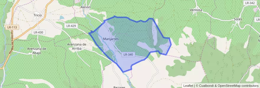 Mapa de ubicacion de Manjarrés.
