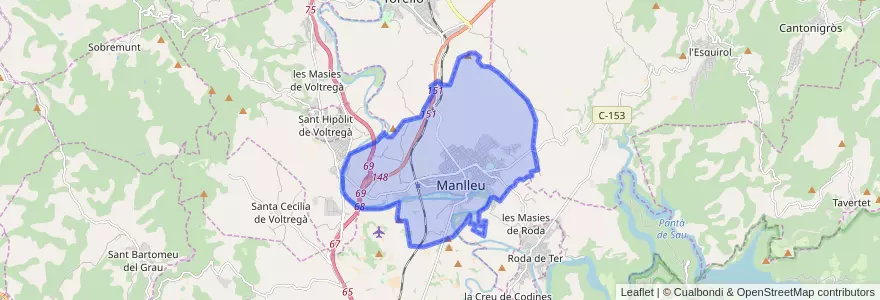 Mapa de ubicacion de Manlleu.