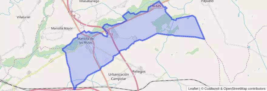 Mapa de ubicacion de Mansilla de las Mulas.