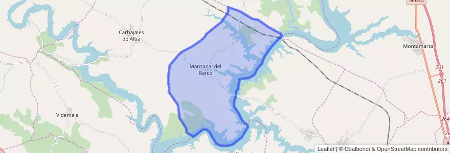Mapa de ubicacion de Manzanal del Barco.