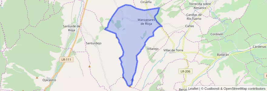 Mapa de ubicacion de Manzanares de Rioja.