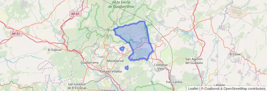 Mapa de ubicacion de Manzanares el Real.