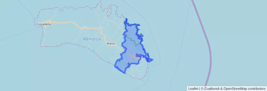 Mapa de ubicacion de Maó.