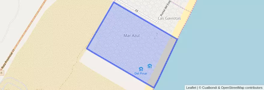 Mapa de ubicacion de Mar Azul.
