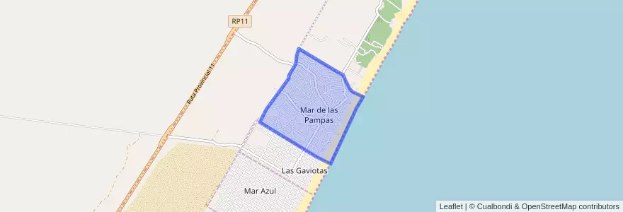 Mapa de ubicacion de Mar de las Pampas.