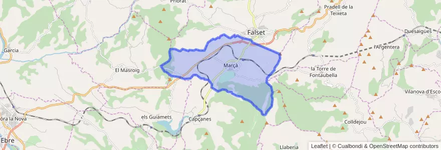 Mapa de ubicacion de Marçà.
