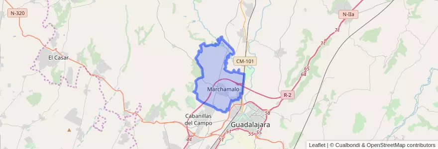 Mapa de ubicacion de Marchamalo.