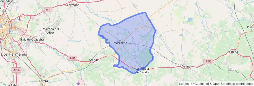 Mapa de ubicacion de Marchena.