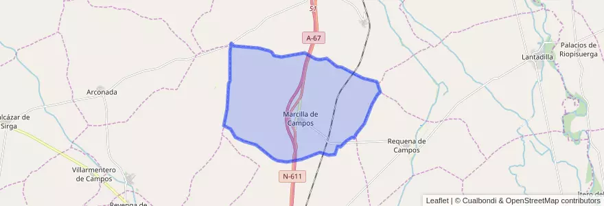Mapa de ubicacion de Marcilla de Campos.