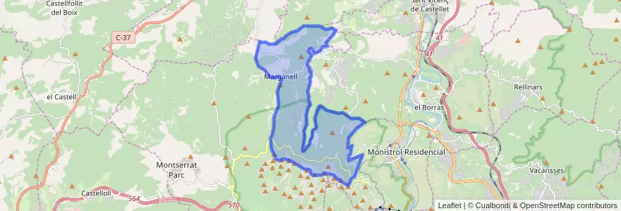 Mapa de ubicacion de Marganell.