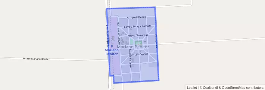 Mapa de ubicacion de Mariano Benítez.