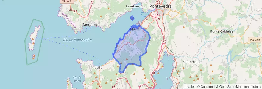 Mapa de ubicacion de Marín.