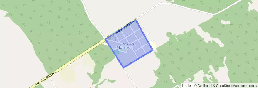 Mapa de ubicacion de Mártires.