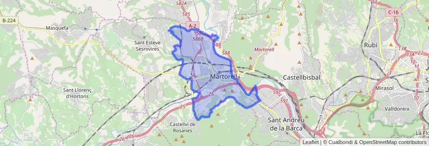 Mapa de ubicacion de Martorell.