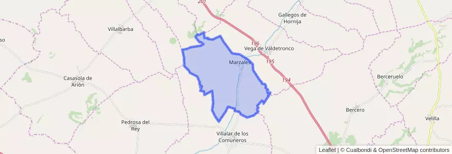 Mapa de ubicacion de Marzales.