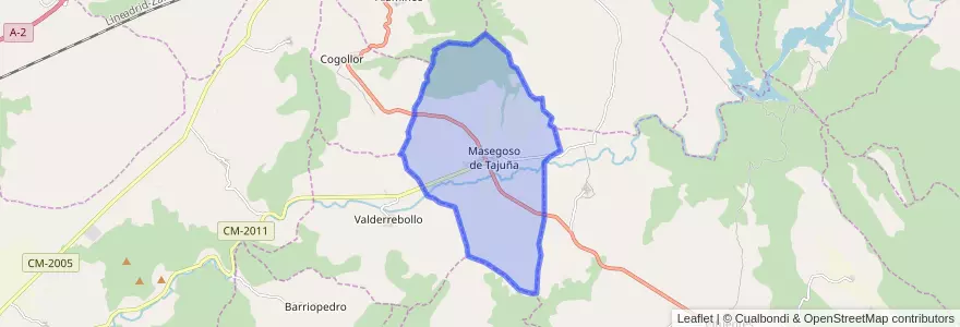 Mapa de ubicacion de Masegoso de Tajuña.