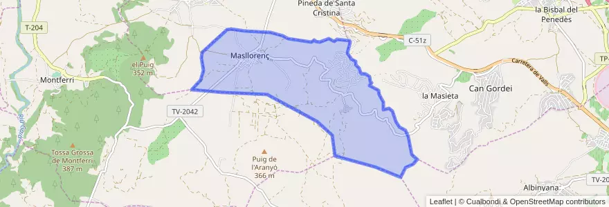Mapa de ubicacion de Masllorenç.