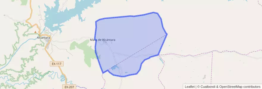 Mapa de ubicacion de Mata de Alcántara.