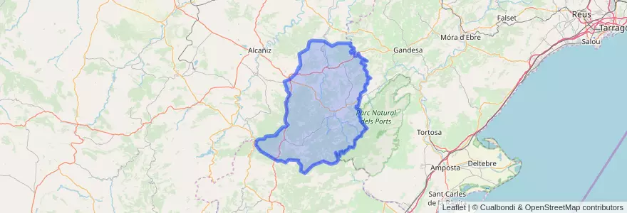 Mapa de ubicacion de Matarraña / Matarranya.