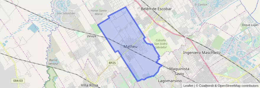 Mapa de ubicacion de Matheu.