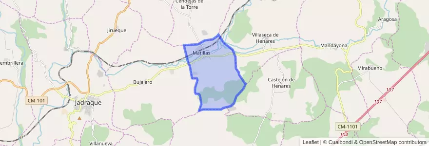 Mapa de ubicacion de Matillas.